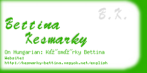 bettina kesmarky business card